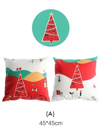 Flannel Double Sided Printed Christmas Cushion Covers X657