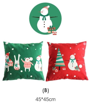 Flannel Double Sided Printed Christmas Cushion Covers X657