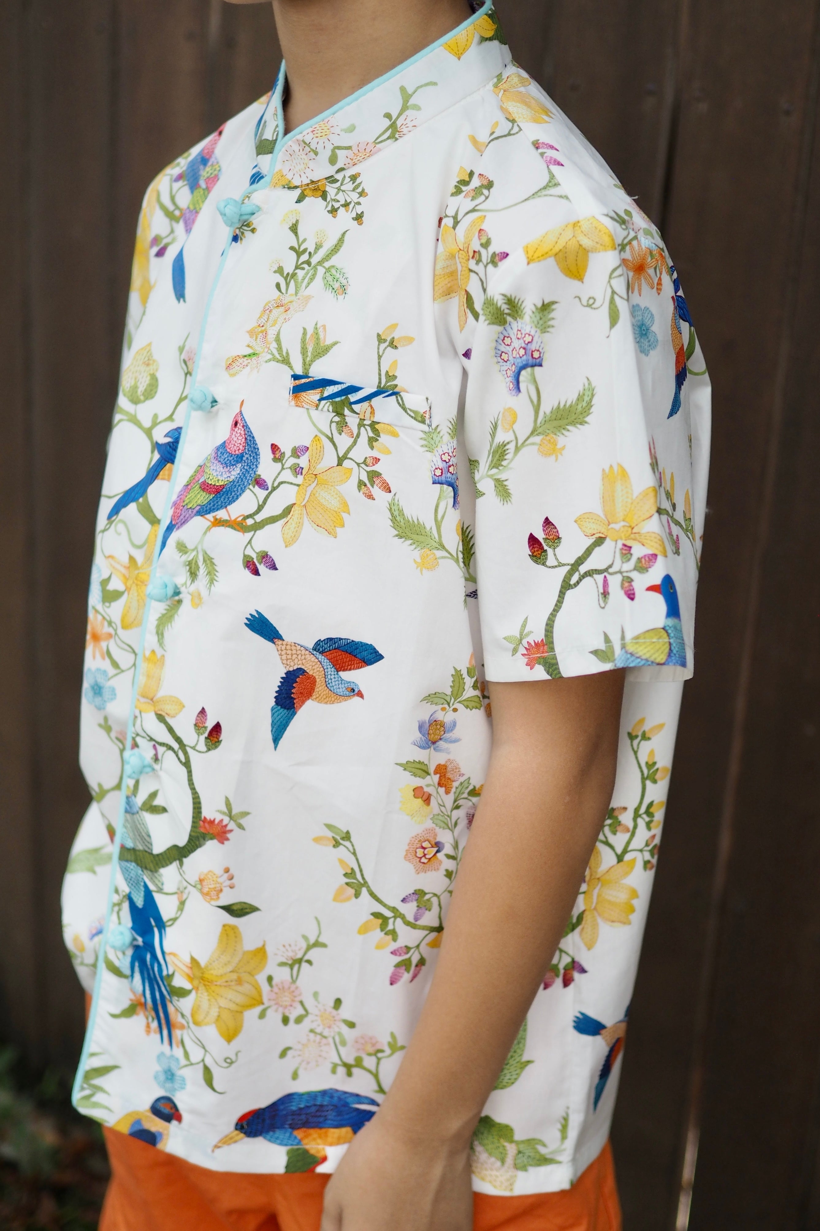 Spring Garden Boys Mandarin Collar Shirt