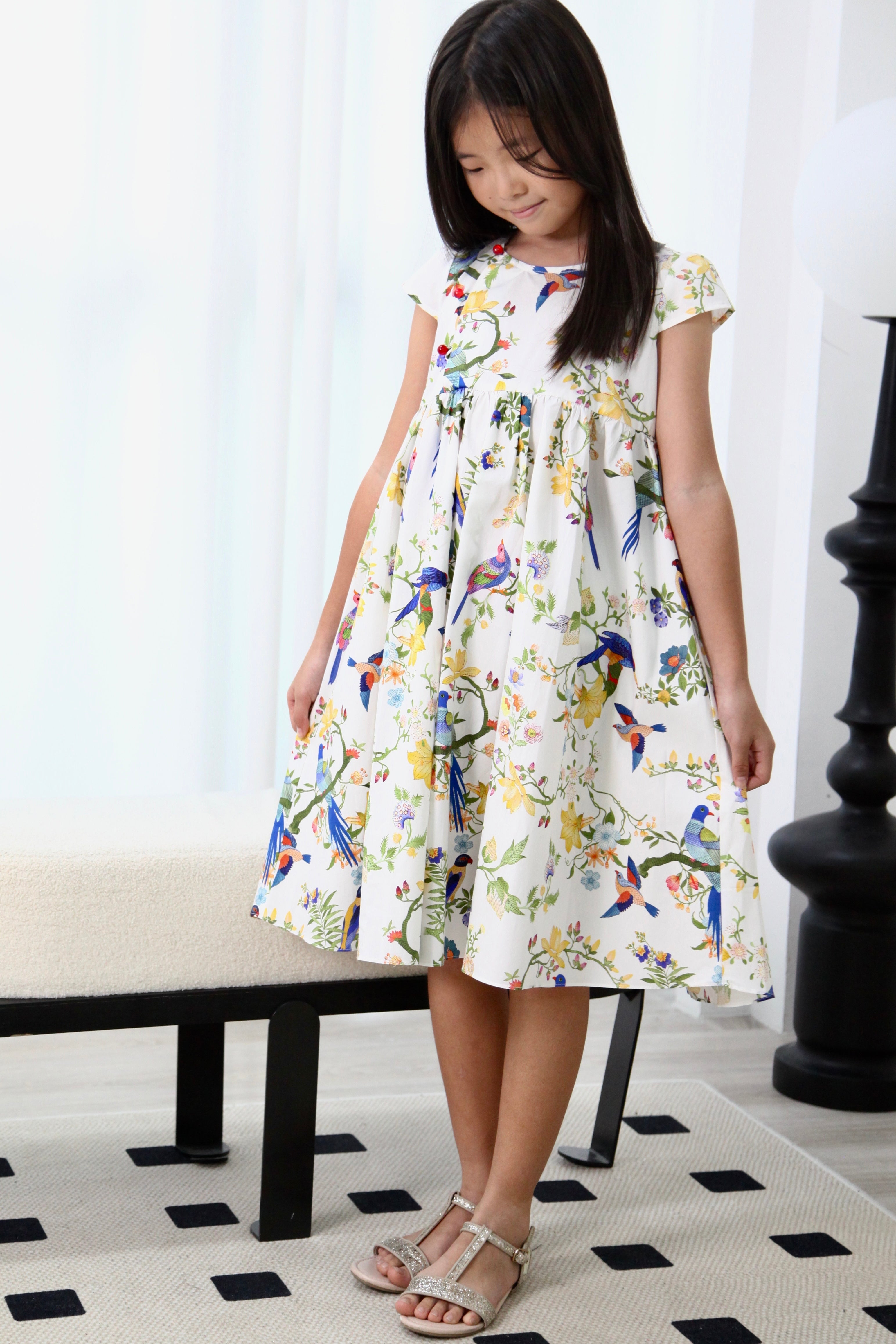 Spring Garden Girls Cheongsam Maxi Dress