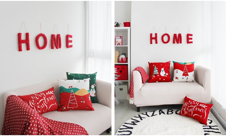 Flannel Double Sided Printed Christmas Cushion Covers X657