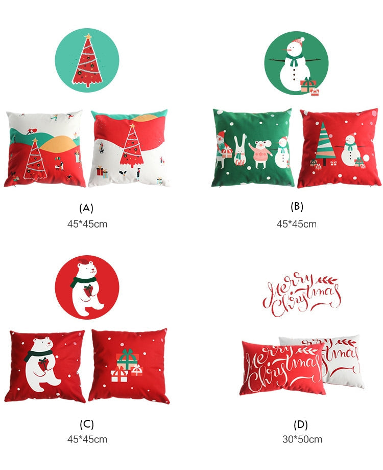 Flannel Double Sided Printed Christmas Cushion Covers X657