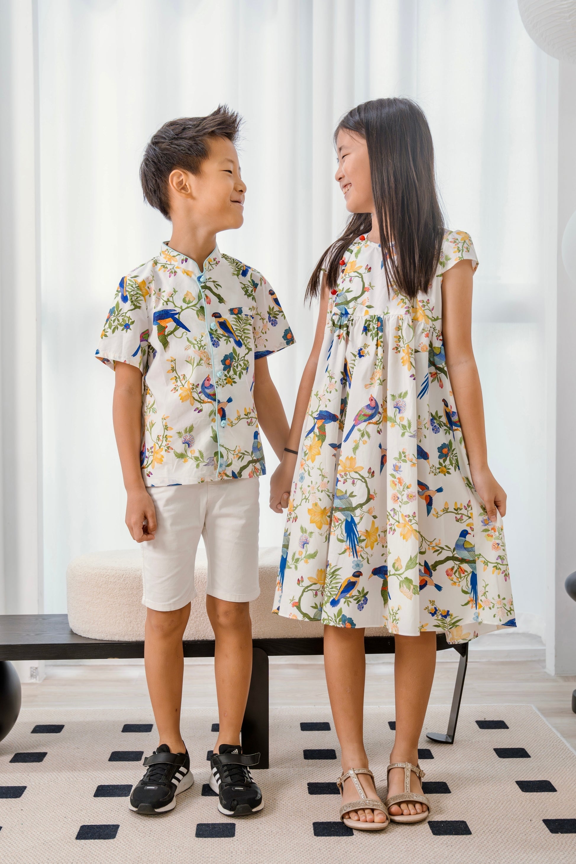 Spring Garden Girls Cheongsam Maxi Dress